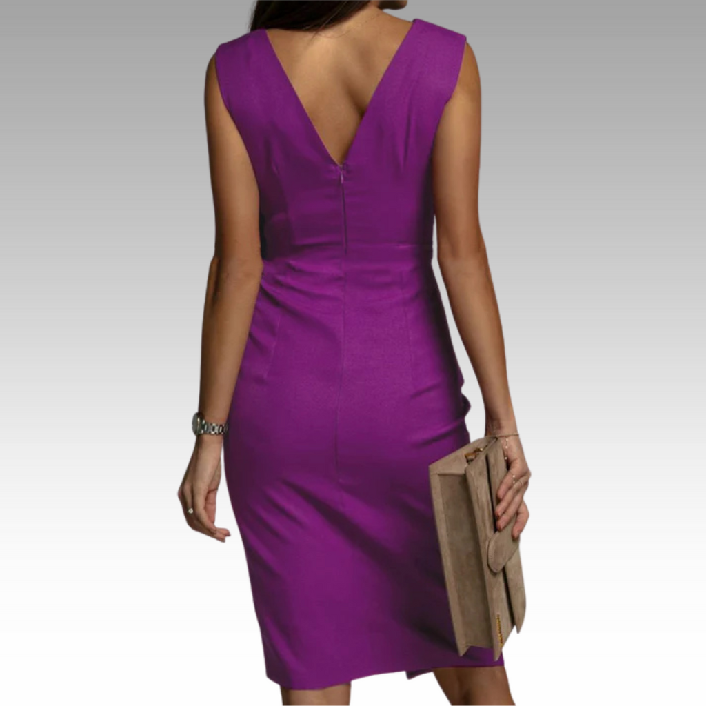 Regalia™ – Elegantes Figurbetontes Kleid mit V-Ausschnitt und Schlitz – Isabels Modehaus (Bild 10)