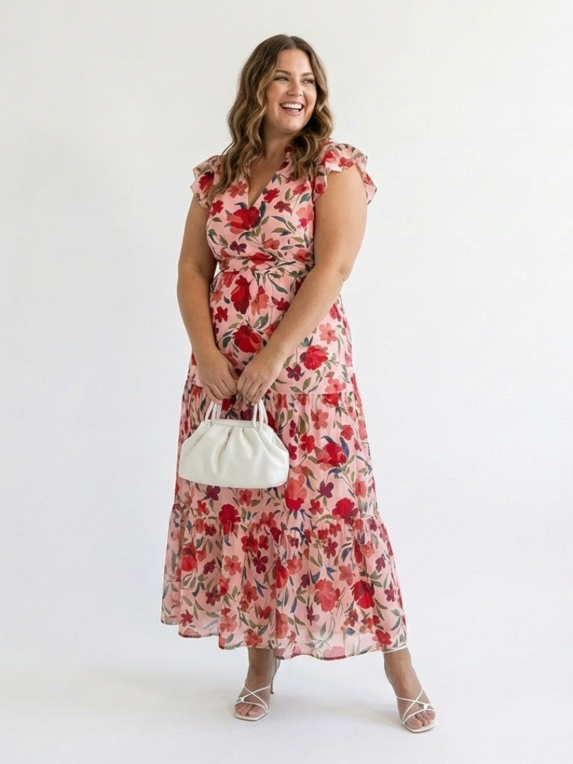 Lila | Elegantes Blumenkleid Midi – Isabels Modehaus (Bild 9)