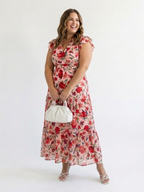 Lila | Elegantes Blumenkleid Midi – Isabels Modehaus (Bild 9)