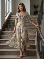 Celine | Midi-Kleid mit Kreuzwickel-Ausschnitt – Isabels Modehaus (Bild 16)
