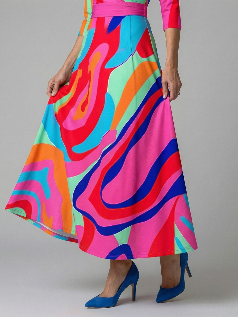 Celine | Midi-Kleid mit Kreuzwickel-Ausschnitt – Isabels Modehaus (Bild 9)