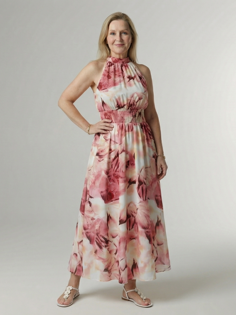 Sylin | Gathered Halter Midi Kleid – Isabels Modehaus (Bild 12)
