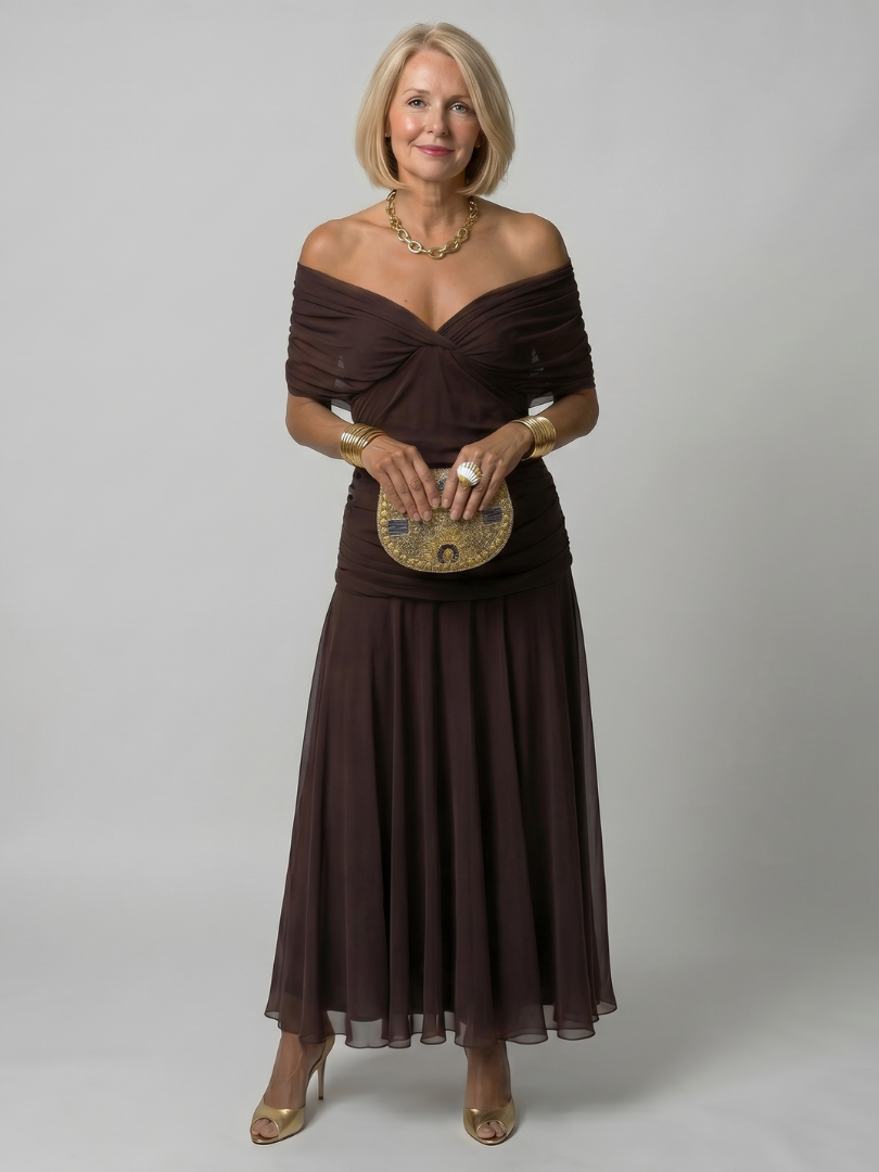 Calen | Off-Shoulder Midi Kleid – Isabels Modehaus (Bild 12)