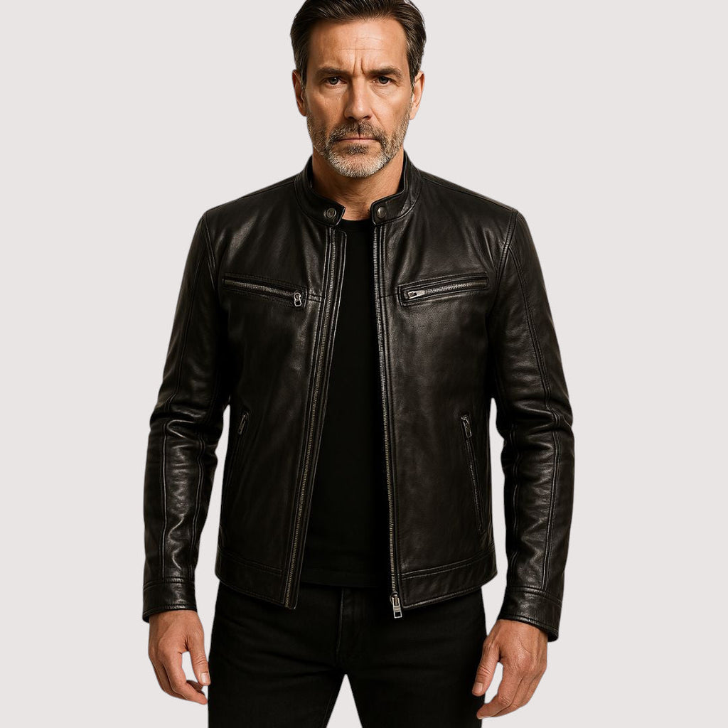 Massimo | Zeitlose Bikerjacke aus veganem Leder – Isabels Modehaus