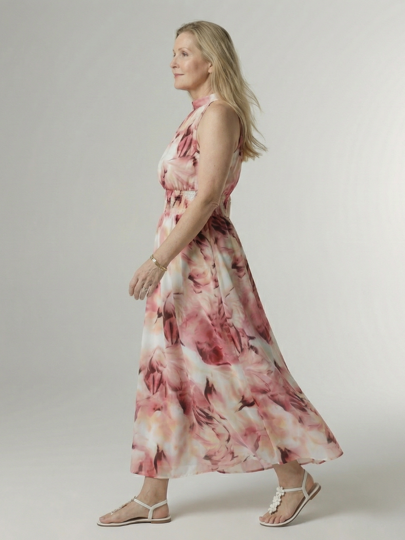 Sylin | Gathered Halter Midi Kleid – Isabels Modehaus (Bild 13)