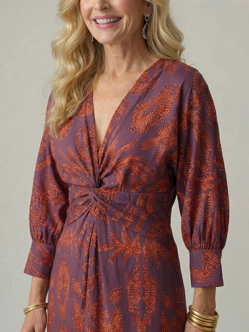 Lune | Natürliches Wickel-Midikleid – Isabels Modehaus (Bild 15)