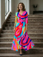 Celine | Midi-Kleid mit Kreuzwickel-Ausschnitt – Isabels Modehaus (Bild 17)