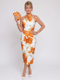 Zinnara | Halter Neck Floral Print Midi Dress – Isabels Modehaus