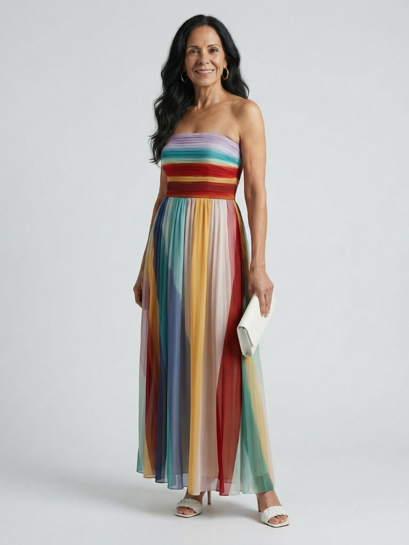 Serene | Leichtes Streifen-Maxikleid – Isabels Modehaus