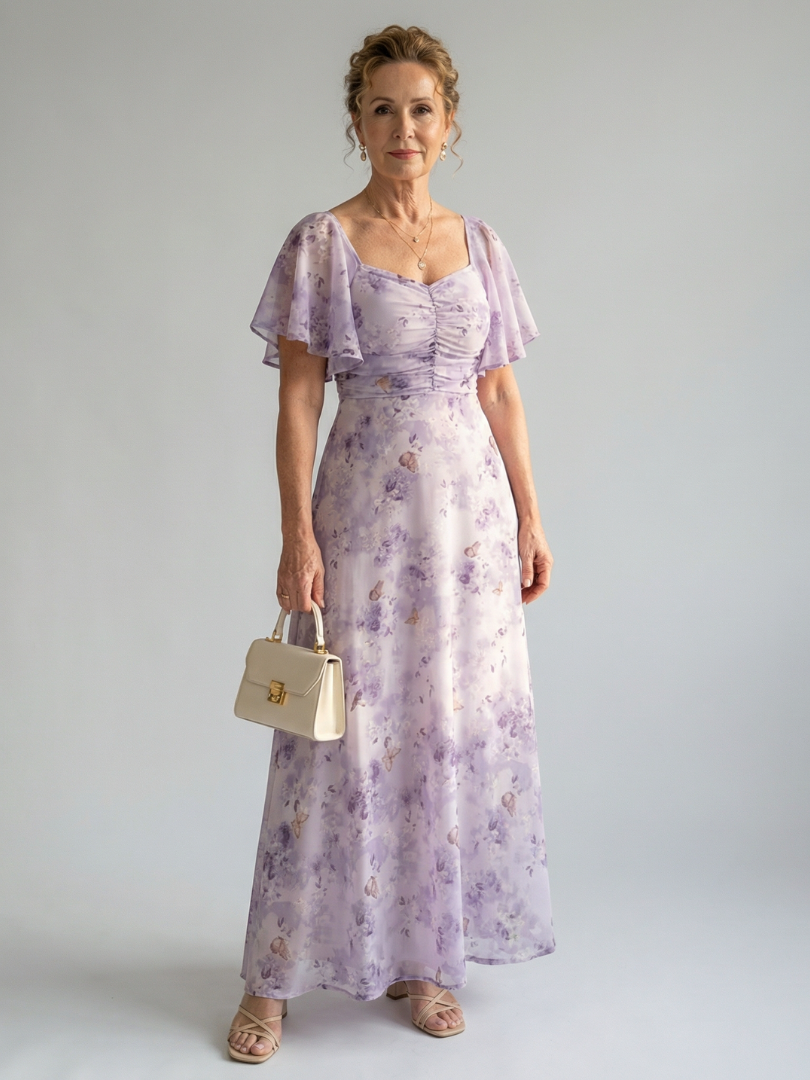 Vaelis | Midi-Kleid mit Flügelärmel – Isabels Modehaus