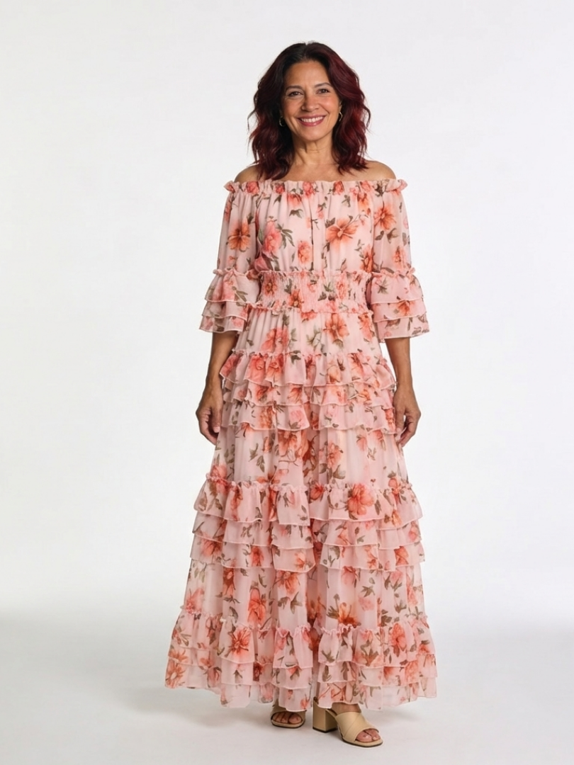 ROSALIE | FLORALER RÜSCHEN-MAXIKLEID – Isabels Modehaus (Bild 2)