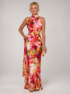 Elisabetta | Maxikleid mit Blumenmuster und Halterneck – Isabels Modehaus