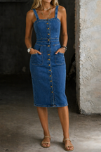 Indira | Denim Kleid mit Knopfleiste – Isabels Modehaus (Bild 2)