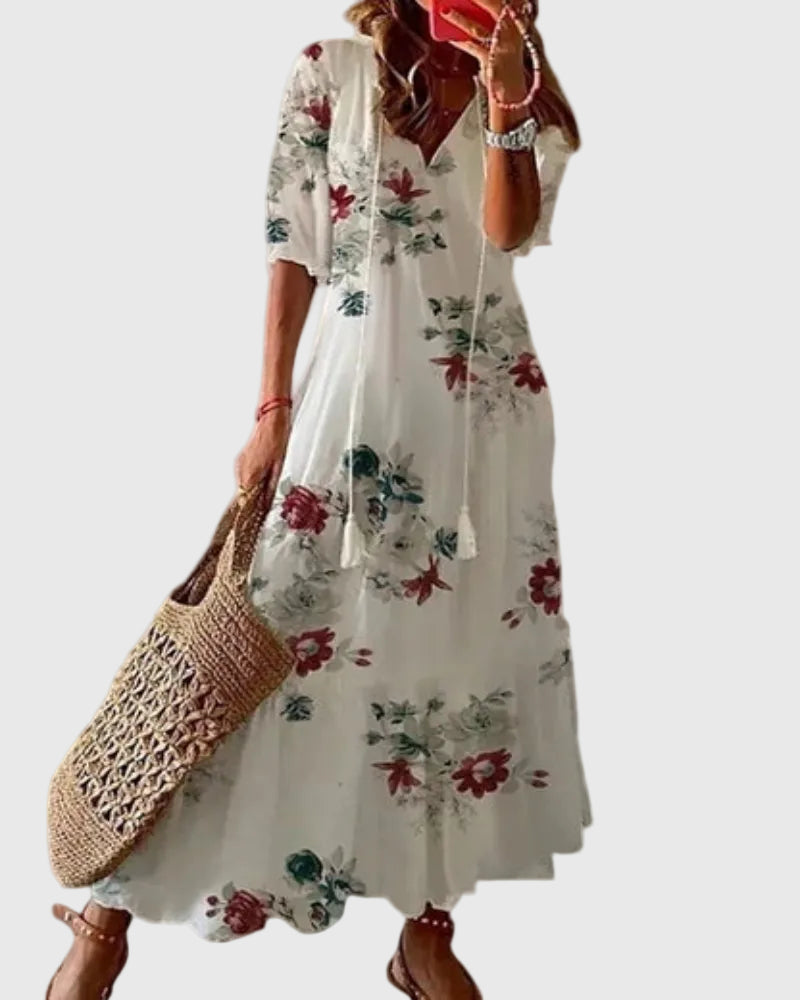 Amalia | Boho Vintage Sommer Maxikleid – Isabels Modehaus (Bild 6)