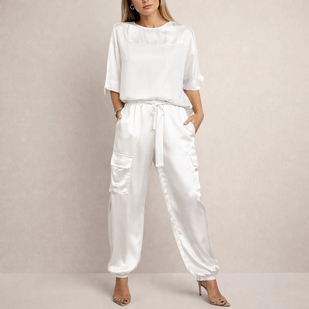Erin | Lässiges Satin Cargo Set – Isabels Modehaus (Bild 5)