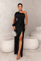 Dorie™ - Asymmetrisches Kleid mit Langem Schlitz – Isabels Modehaus