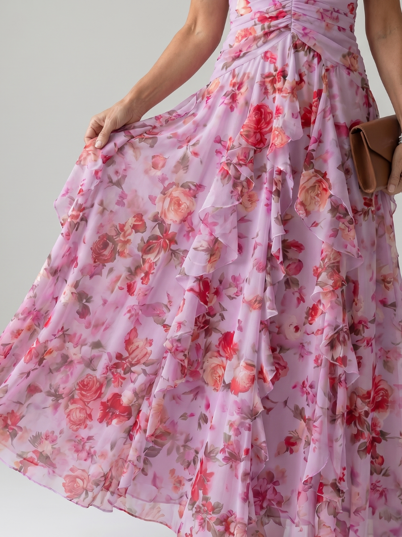 Nori | Halter-Neck Rüschentop Floral Maxi Kleid – Isabels Modehaus (Bild 3)