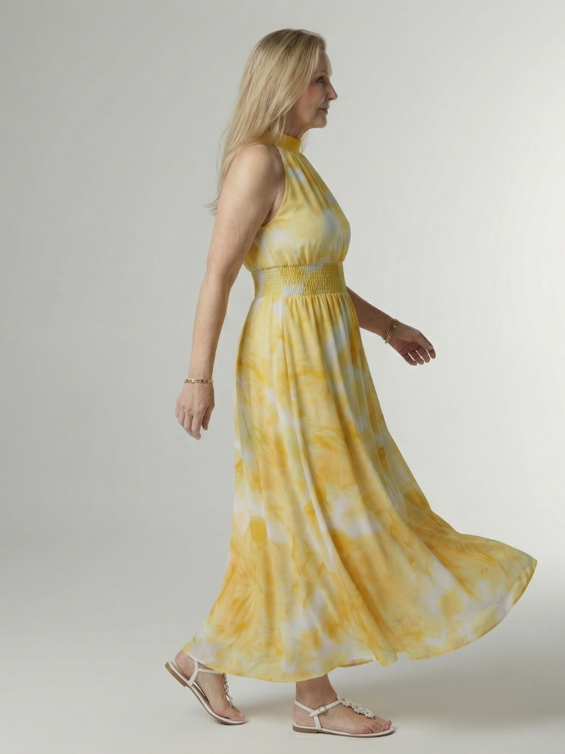 Sylin | Gathered Halter Midi Kleid – Isabels Modehaus (Bild 2)