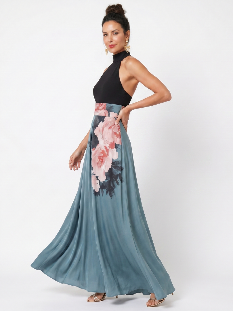 Olympas | Halter Bodice Floral Skirt Maxi Kleid – Isabels Modehaus (Bild 2)