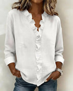 Beatrice | Edle V-Ausschnitt Bluse – Isabels Modehaus (Bild 2)