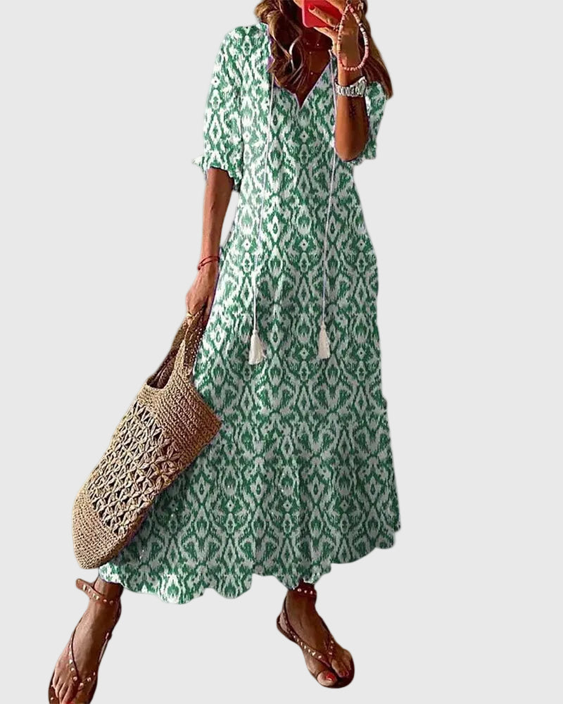 Amalia | Boho Vintage Sommer Maxikleid – Isabels Modehaus (Bild 2)