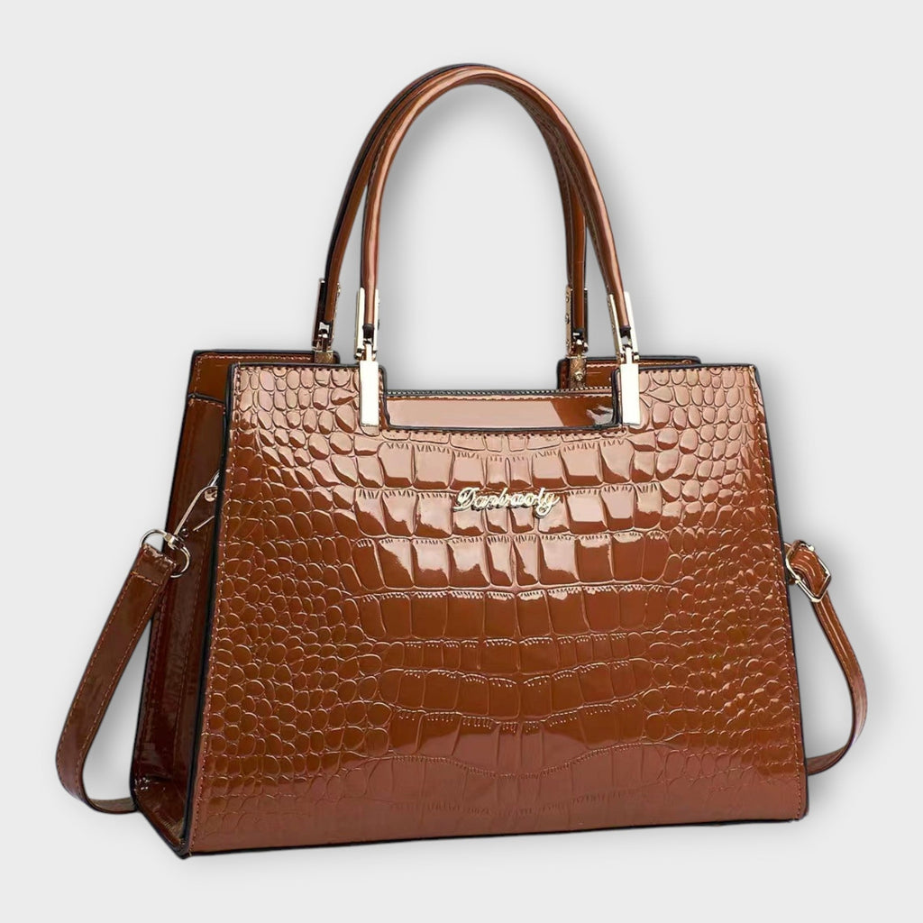 Olivia - Glänzende Krokodilprägung Handtasche – Isabels Modehaus (Bild 5)
