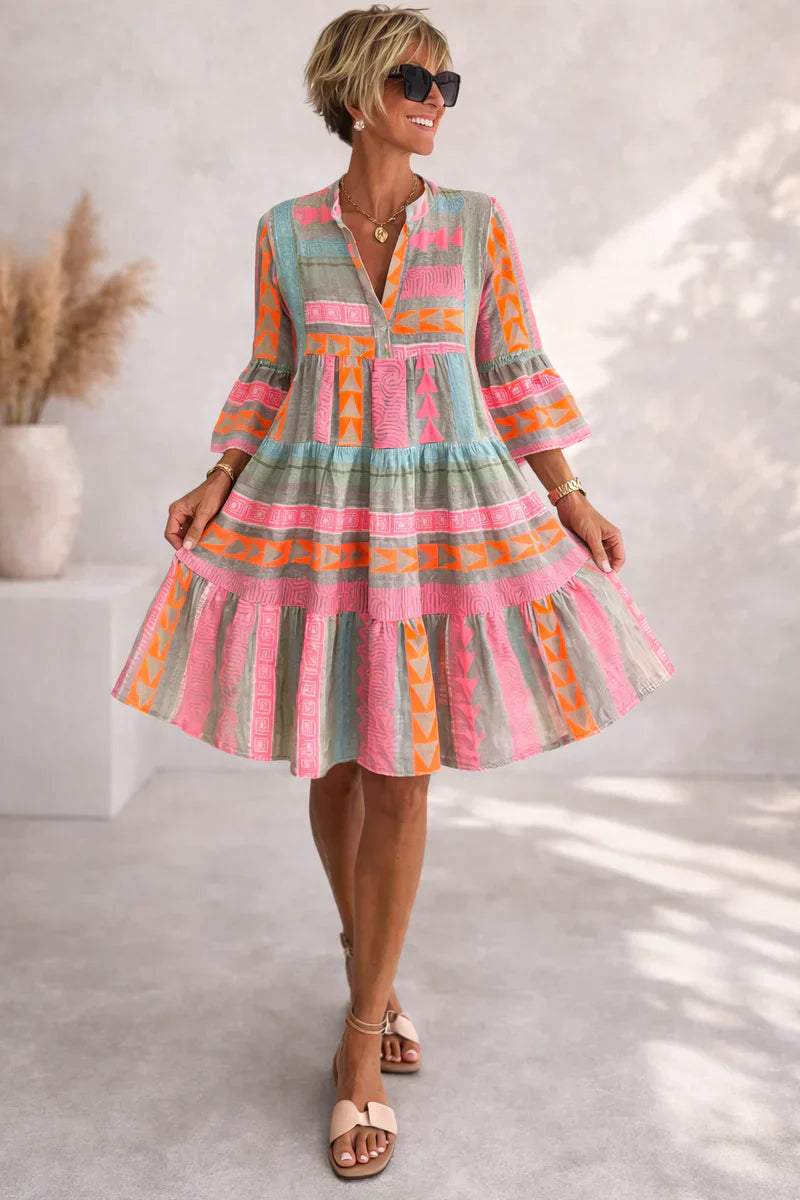 Lebhaftes Midi-Kleid mit Luftigem Komfort – Isabels Modehaus