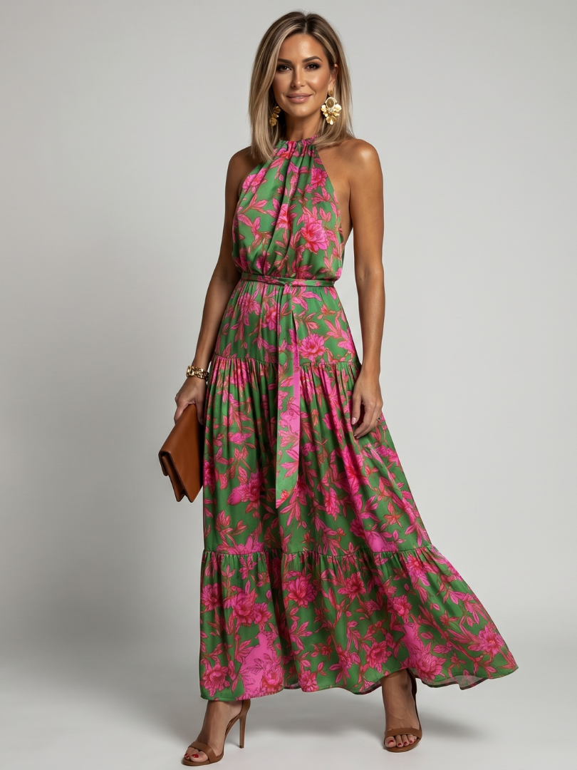 Rowen | Drapiertes Halter-Midi-Kleid – Isabels Modehaus (Bild 2)