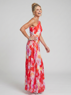 Taya | Ein Schulter Faltenrock Midi Kleid – Isabels Modehaus (Bild 2)