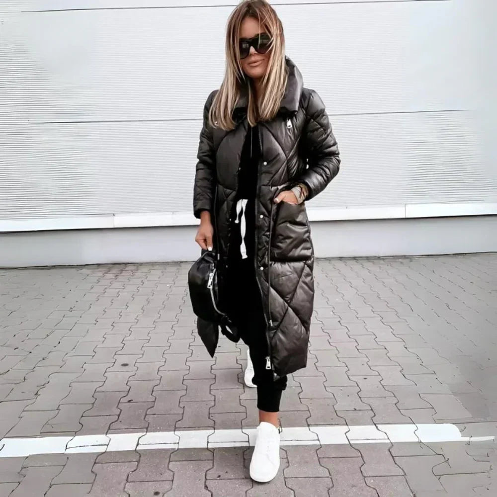 Noelia | Lange, elegante Steppjacke im Bomber-Stil – Isabels Modehaus (Bild 5)