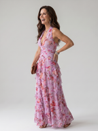 Nori | Halter-Neck Rüschentop Floral Maxi Kleid – Isabels Modehaus (Bild 2)