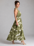 Olivia | Midikleid mit geraffter Taille und abstraktem Druck – Isabels Modehaus (Bild 2)