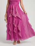 Orea | Maxikleid mit hochgeschlossenem, gerafftem Rüschensaum – Isabels Modehaus (Bild 3)