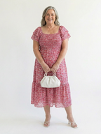Odette | Off-Shoulder Blumen Smocked Midi Kleid – Isabels Modehaus (Bild 3)