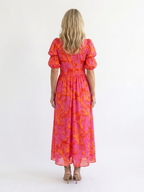 Willow | Blumiger V-Ausschnitt Midi-Kleid mit Puffärmeln – Isabels Modehaus (Bild 4)