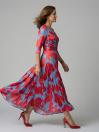 Celine | Midi-Kleid mit Kreuzwickel-Ausschnitt – Isabels Modehaus (Bild 2)