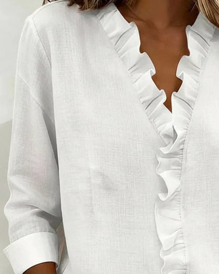 Beatrice | Edle V-Ausschnitt Bluse – Isabels Modehaus (Bild 6)