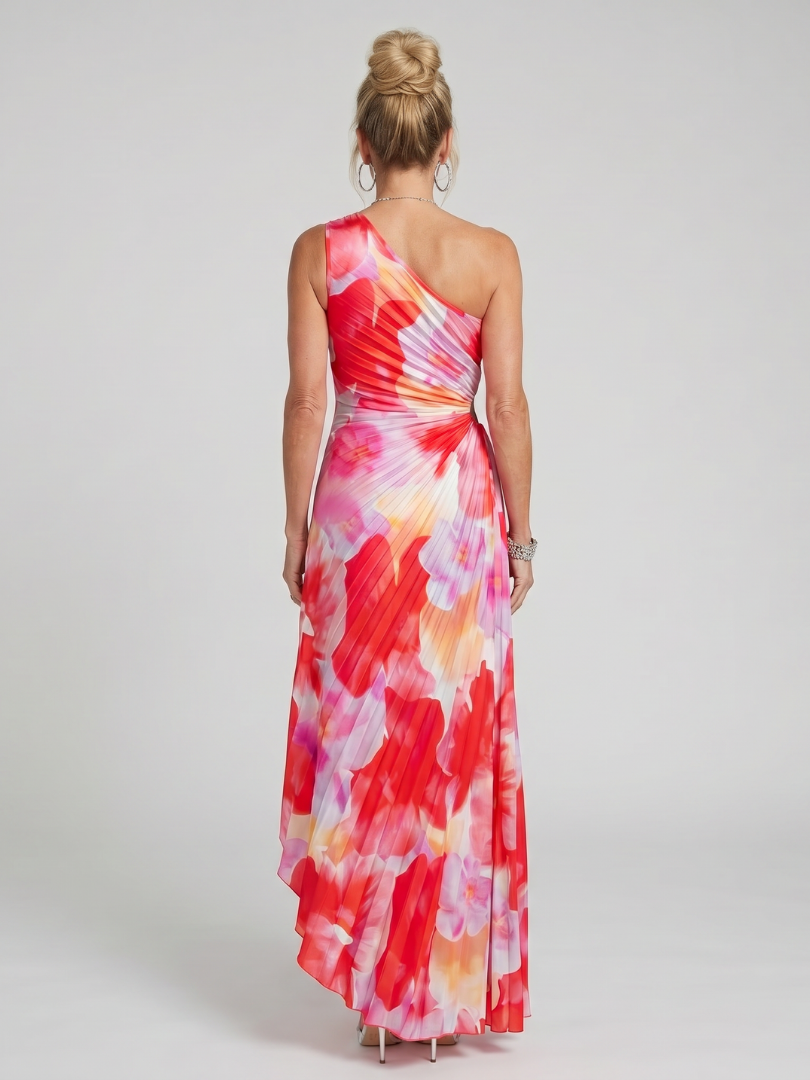 Taya | Ein Schulter Faltenrock Midi Kleid – Isabels Modehaus (Bild 4)