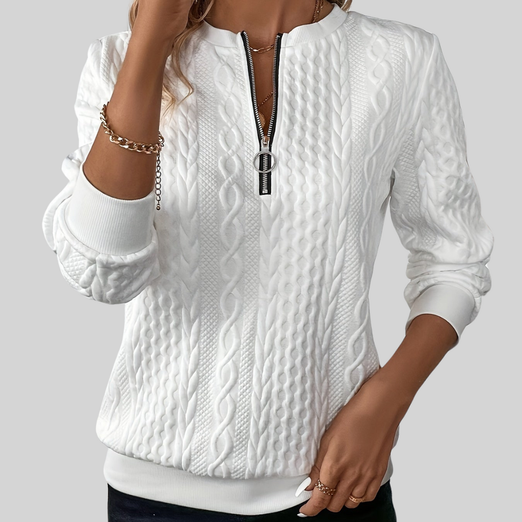 Lucia I Pullover mit Reißverschluss – Isabels Modehaus