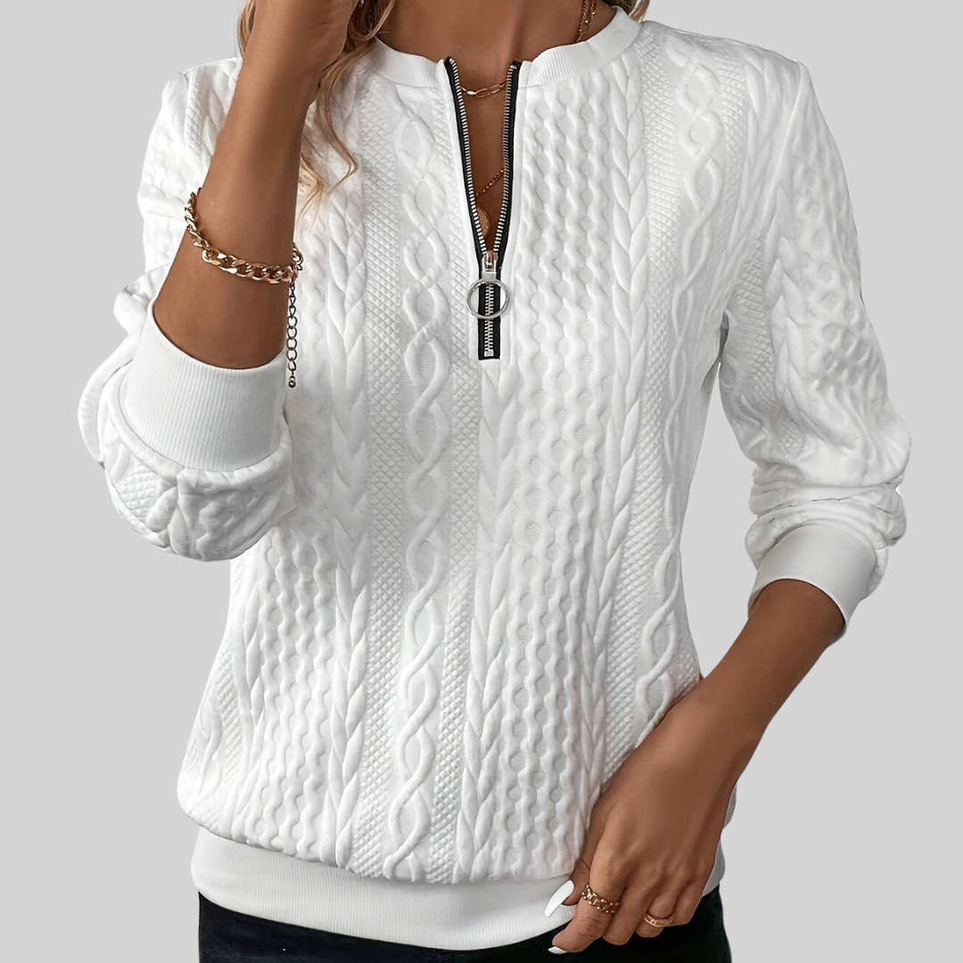 Lucia I Pullover mit Reißverschluss – Isabels Modehaus