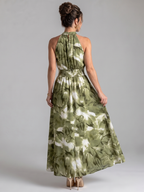 Olivia | Midikleid mit geraffter Taille und abstraktem Druck – Isabels Modehaus (Bild 4)
