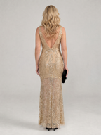 Sirea | Pailletten ärmelloses, transparentes Midi-Kleid – Isabels Modehaus (Bild 4)