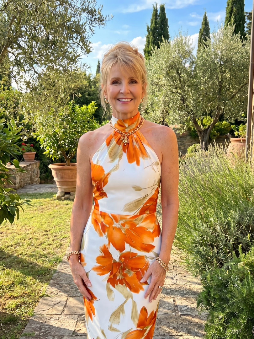 Zinnara | Halter Neck Floral Print Midi Dress – Isabels Modehaus (Bild 7)