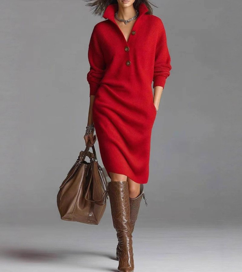 Apple™ - Warmes Elegantes Kleid | Bequem – Isabels Modehaus (Bild 3)
