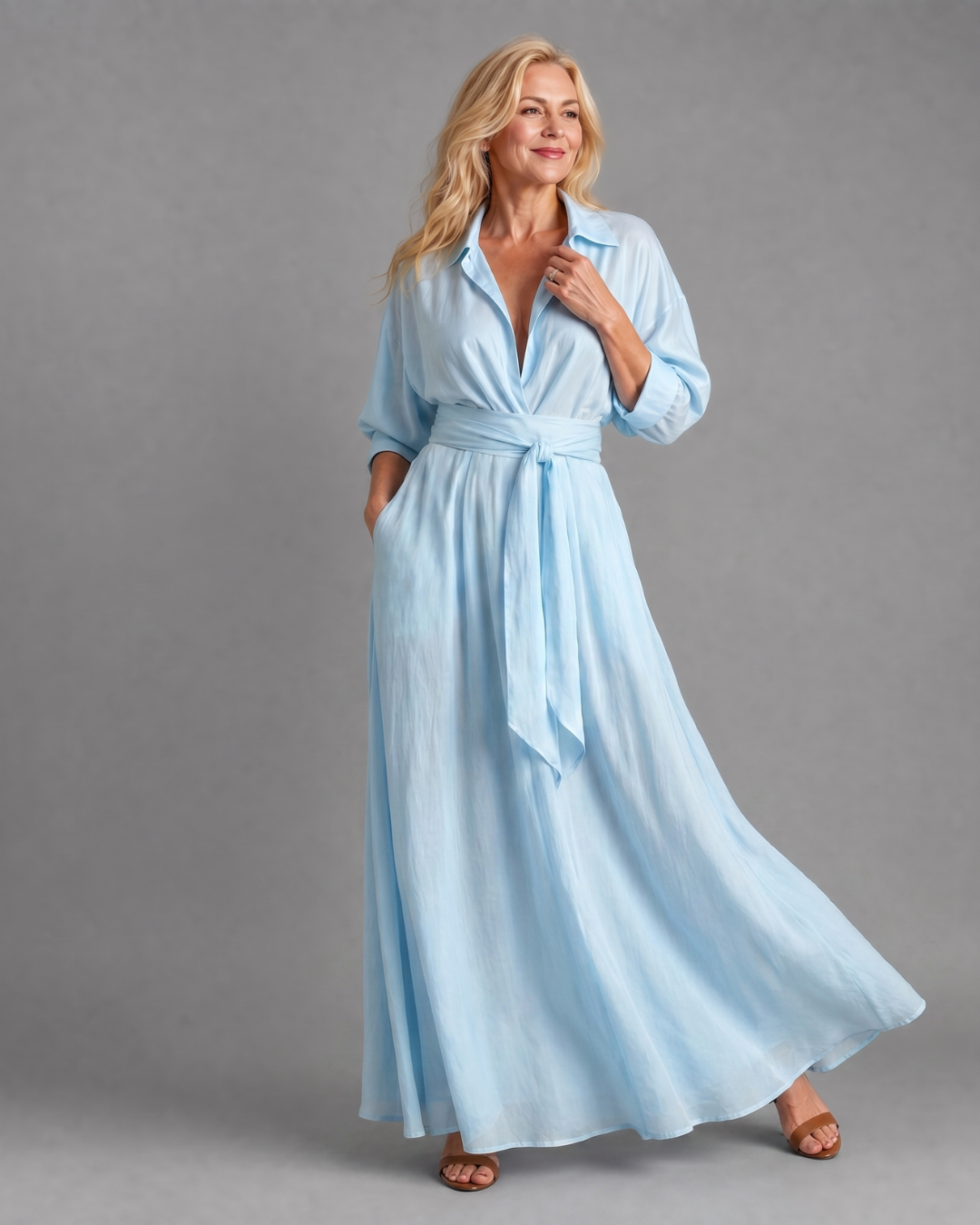 ZELITH | Gürtel-Midikleid mit Kragen – Isabels Modehaus (Bild 6)