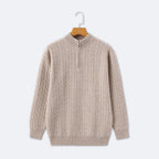 Christian | Eleganter Zopfmuster-Strickpullover mit Halbzip – Isabels Modehaus (Bild 3)