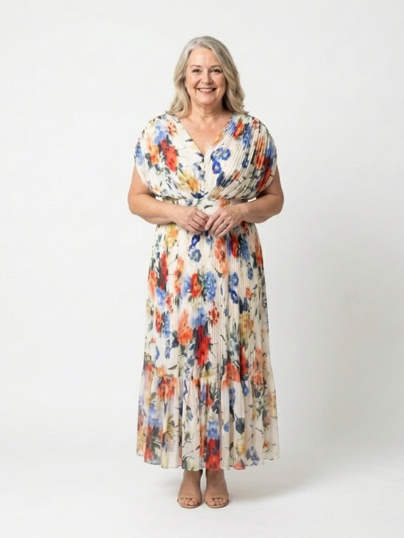Savannah | Floral Plissierter Midi – Isabels Modehaus (Bild 4)