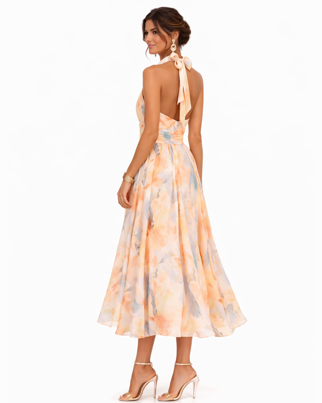 Aurora – Kleid mit Halterneck und Aquarelldruck – Isabels Modehaus (Bild 4)