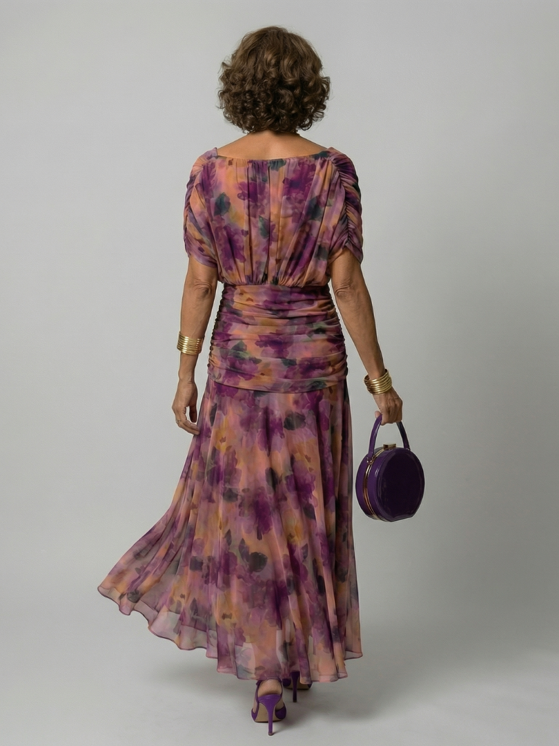 Calen | Off Shoulder Flow Midi Kleid – Isabels Modehaus (Bild 4)