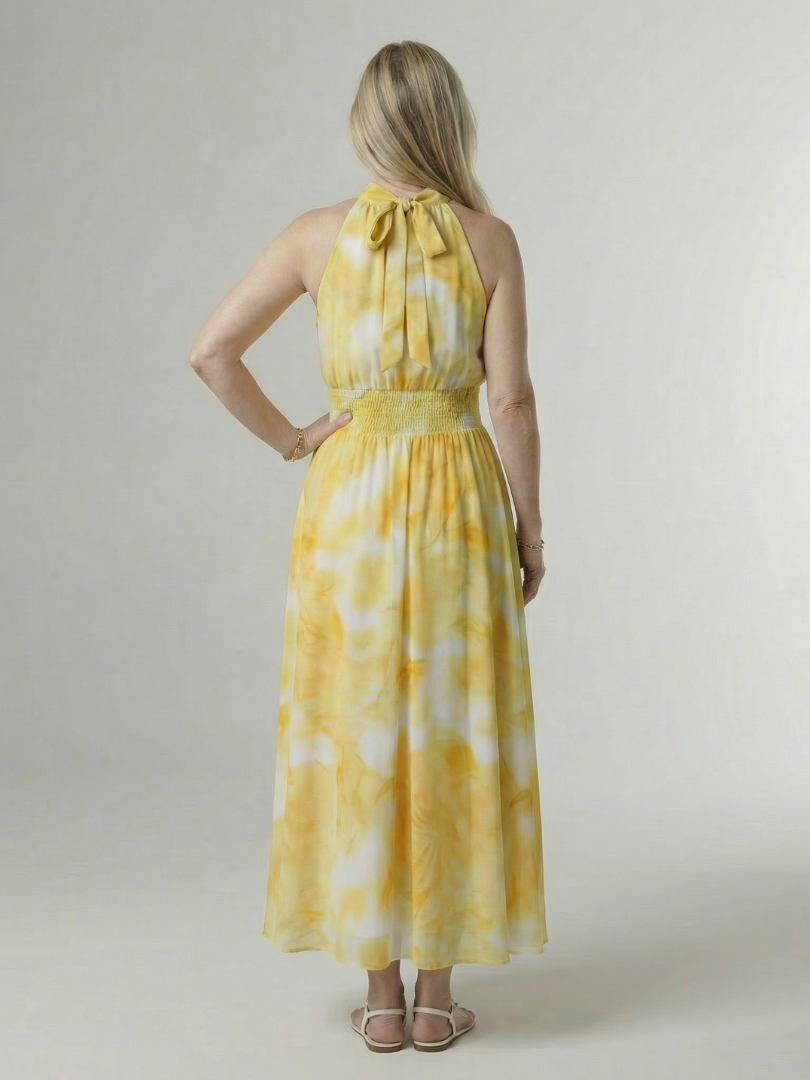 Sylin | Gathered Halter Midi Kleid – Isabels Modehaus (Bild 4)
